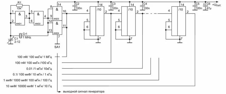 Кварцевый генератор 10 мгц схема подключения Универсальный прибор для проверки радиоэлементов из стрелочного тестера Радиолюб