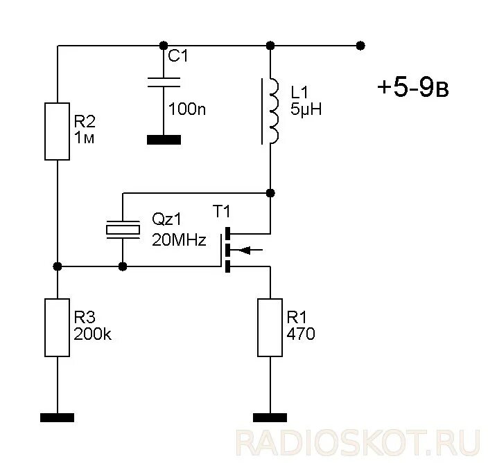 Кварцевый генератор схема подключения Кварцевый генератор на маломощном МОП (mosfet) транзисторе. - Форум радиолюбител