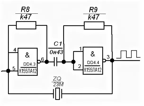 Кварцевый генератор схема подключения Расчет генератора тактовых импульсов, Расчет и организация ОЗУ
