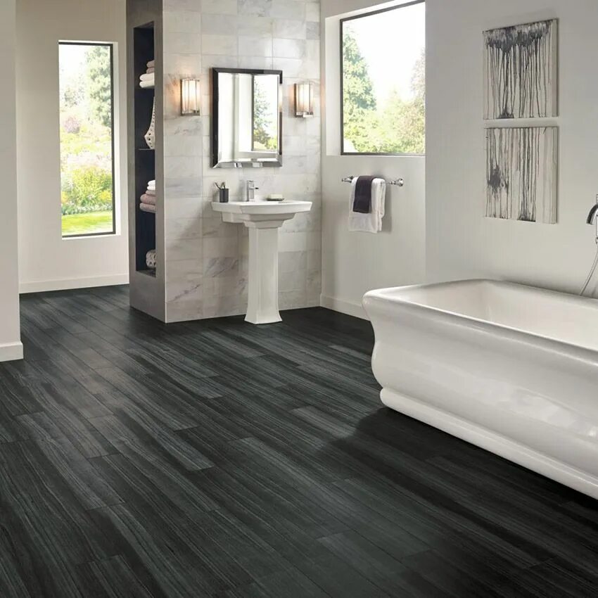 Кварцвинил в ванной фото Top 5 Reasons to Choose Luxury Vinyl Plank for Wood-look Floors Vinyl flooring b
