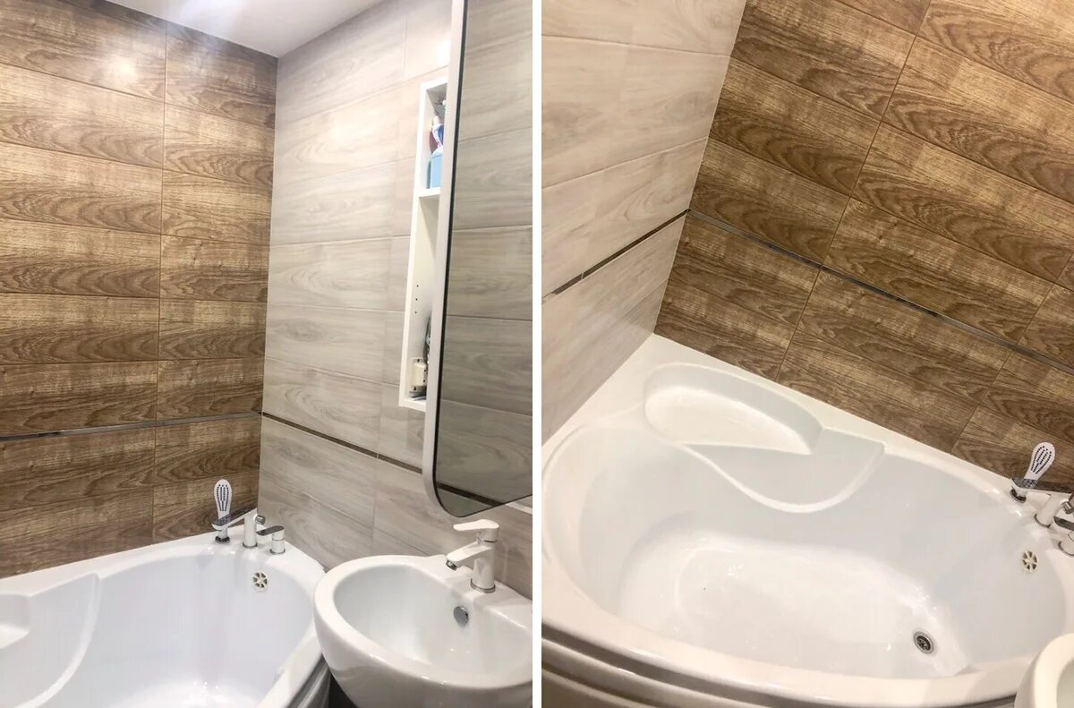 Кварцвинил в ванной фото Отделка ванной комнаты плиткой под дерево: за или против СтройСам Дзен