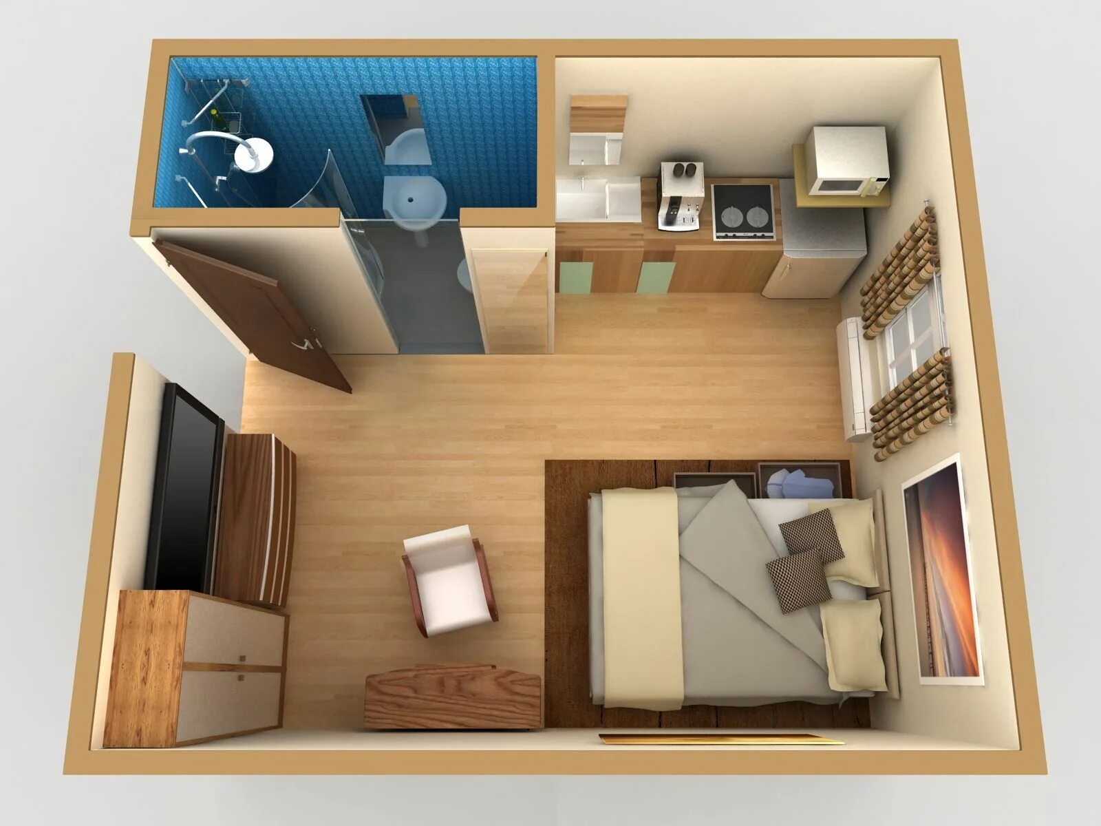 Квартира 11 кв м планировка Image result for mini studio apartment Layout de um apartamento estilo estúdio, 