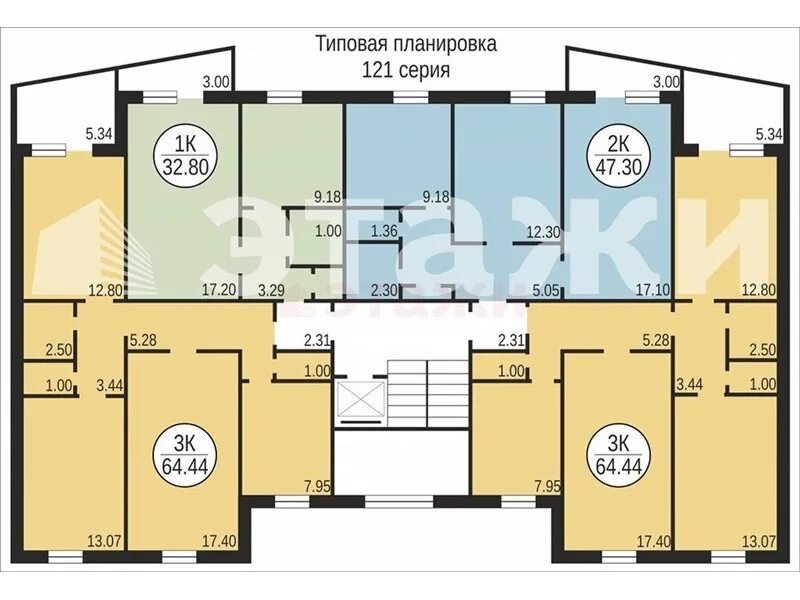 Квартира 121 серии планировка 2 комнатная Квартира 65,00 м2 по улице 50лет Октября 54 в Тюмени - продается за 3800000 рубл