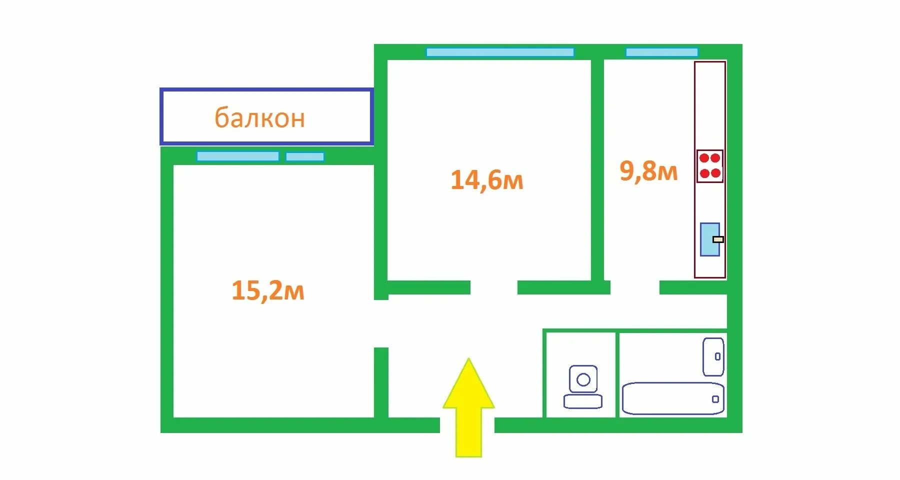 Квартира 137 серия планировка Двухкомнатная квартира в Фрунзенском районе