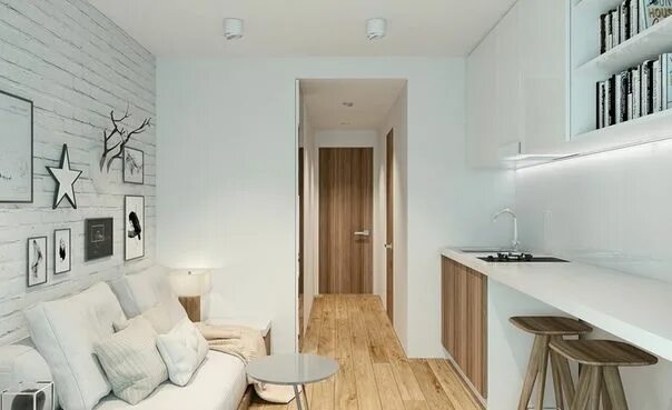 Квартира 15 кв м интерьер Квартира-студия: дизайн интерьера Condo interior, Small apartments, Home