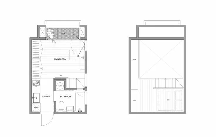 Квартира 15 кв м планировка Architectural Drawings: 10 Clever Plans for Tiny Apartments - Architizer Journal