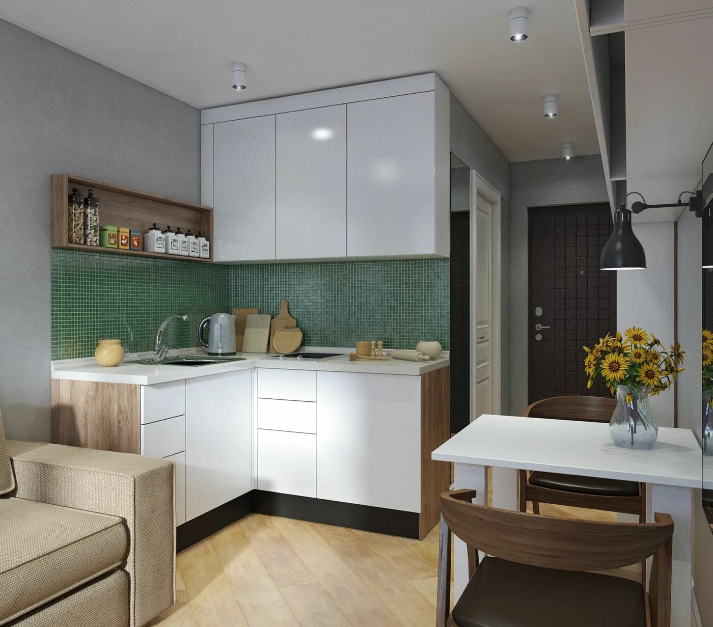 Квартира 17 кв м дизайн фото Маленькая квартира 17 кв.м. on Behance Small apartment kitchen, Kitchen design s