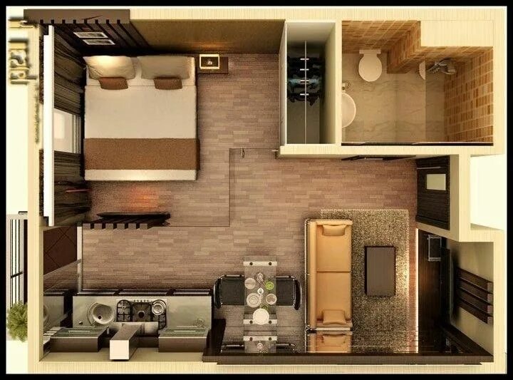 Квартира 18 кв м планировка Philippine Real Estate - MyKingList.com Small apartment design, Small apartment 