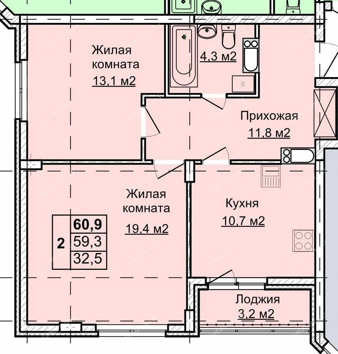 Квартира 2 нижний новгород планировка Купить 2 комнатную квартиру на Первоцветной улице дом 4 к2 в Нижнем Новгороде, с