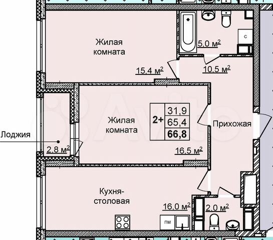 Квартира 2 нижний новгород планировка 2-к. квартира, 66,8 м², 2/25 эт. на продажу в Нижнем Новгороде Купить квартиру А