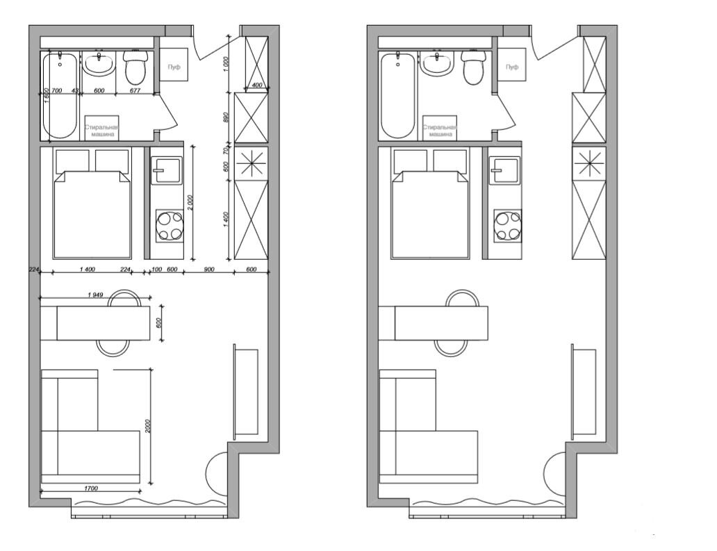 Квартира 20 кв м планировка Планировки маленьких квартир KS.interior Дзен