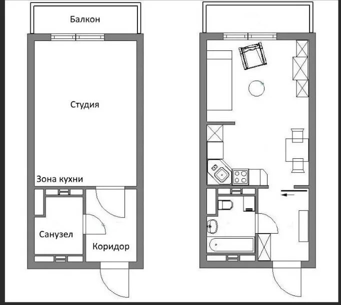 Квартира 24 кв м планировка Купить студию, 22.9 м² по адресу Краснодар, улица имени Ивана Лотышева, 11, 5 эт