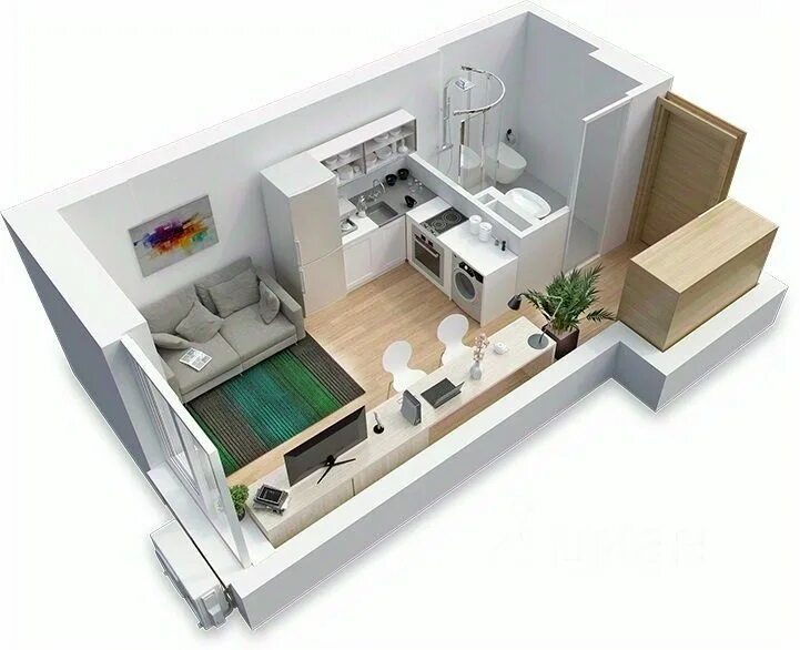 Квартира 24 кв м планировка Продажа квартиры-студии 24.5м² ул. Измайловская, 20Ак2, Краснодарский край, Сочи