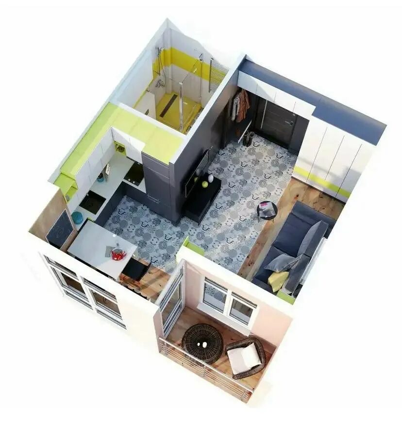 Квартира 24 кв м планировка Купить студию, 27 м² по адресу Краснодар, Заполярная улица, 39 к6, 8 этаж за 2 7