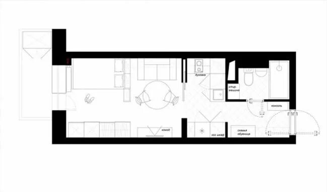 Квартира 25 кв м планировка Small apartment 25sqm in St Petersburg Apartment floor plans, Small apartment pl