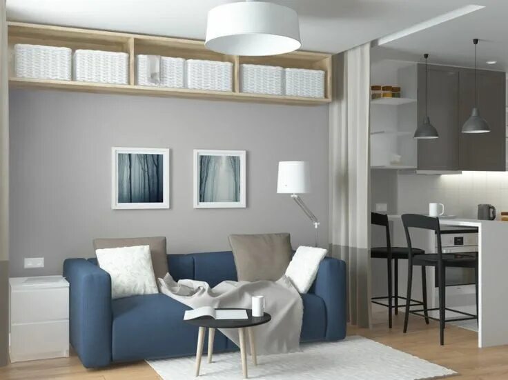 Квартира 27 кв м дизайн шкафы под потолком Living room modern, Home deco, Living room interior