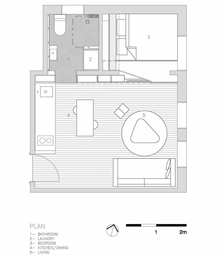 Квартира 27 кв м планировка Minimalist Inner City Micro Apartment With Smart Functional Design iDesignArch I