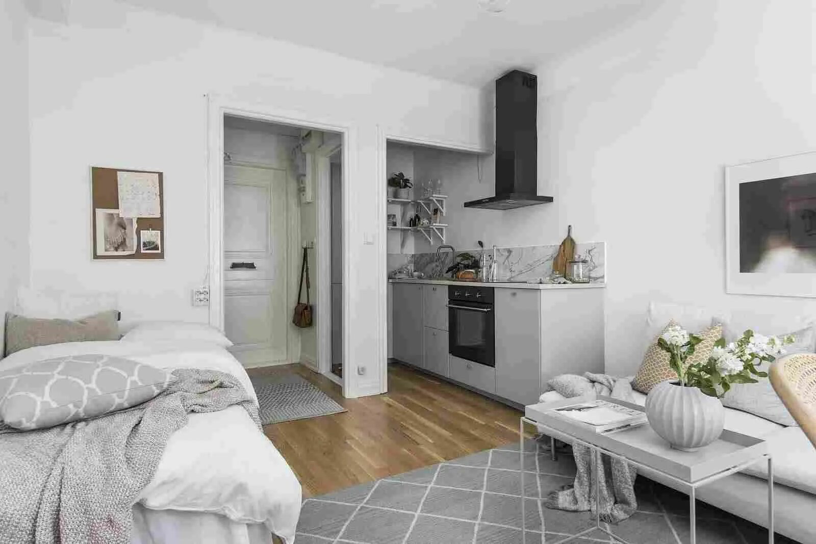 Квартира 28 кв м дизайн Квартира площадью 22 кв. метра - HQROOM Deco petit appartement, Idée déco studio