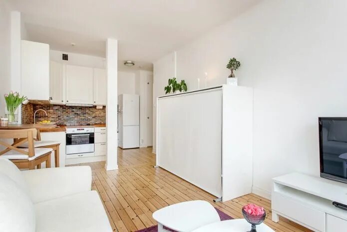 Квартира 28 кв м дизайн Дизайн студии в скандинавском стиле Interior design, Interior, Small living room