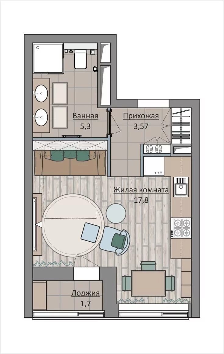 Квартира 28 кв м планировка Как с комфортом разместиться в крошечной квартире - INMYROOM Квартира, Планировк