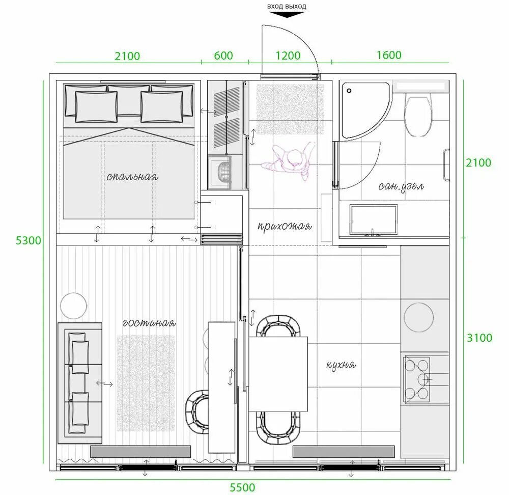 Квартира 29 кв м планировка планировка студии 30 кв. м. Small floor plans, Floor plans, Small apartment desi