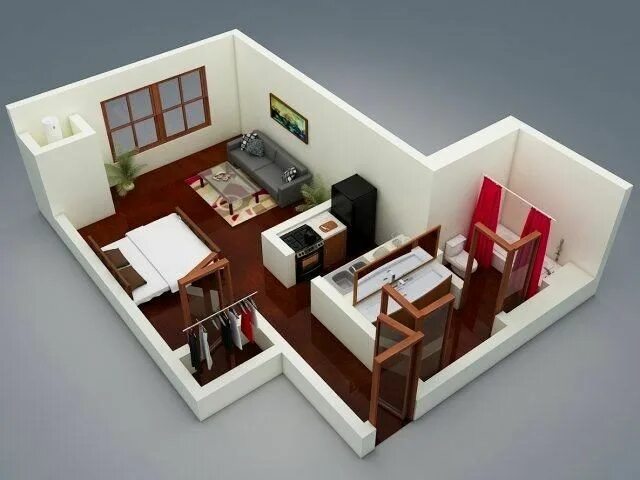 Квартира 3 фото 19 отличных планировок для маленьких квартир Apartment floor plans, Small apartm