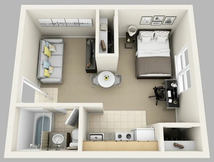 Квартира 30 м2 планировка Studio- 1530 NW 4th Ave - College Park Apartments Apartment layout, Apartment fl