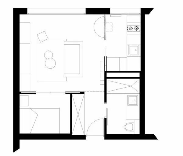 Квартира 31 кв м планировка Просторная квартира 31 кв. метр Petit appartement, Plans petits appartement, App