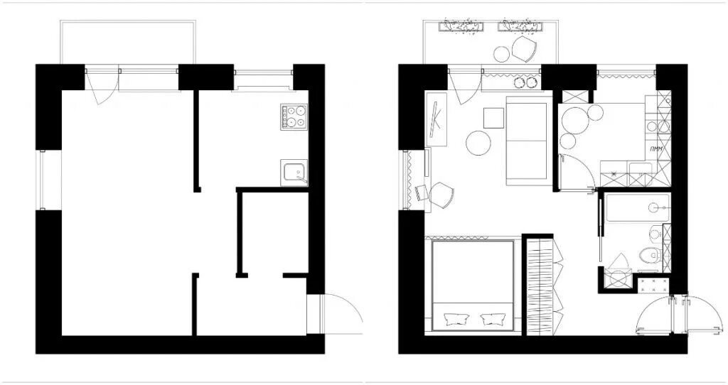 Квартира 31 кв м планировка Купить 1-комнатную квартиру, 32 м² по адресу Красноярск, микрорайон Черёмушки, А