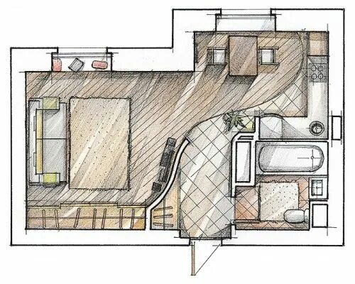 Квартира 33 кв м дизайн планировка Great VERY small space Design, Apartment design, Apartment