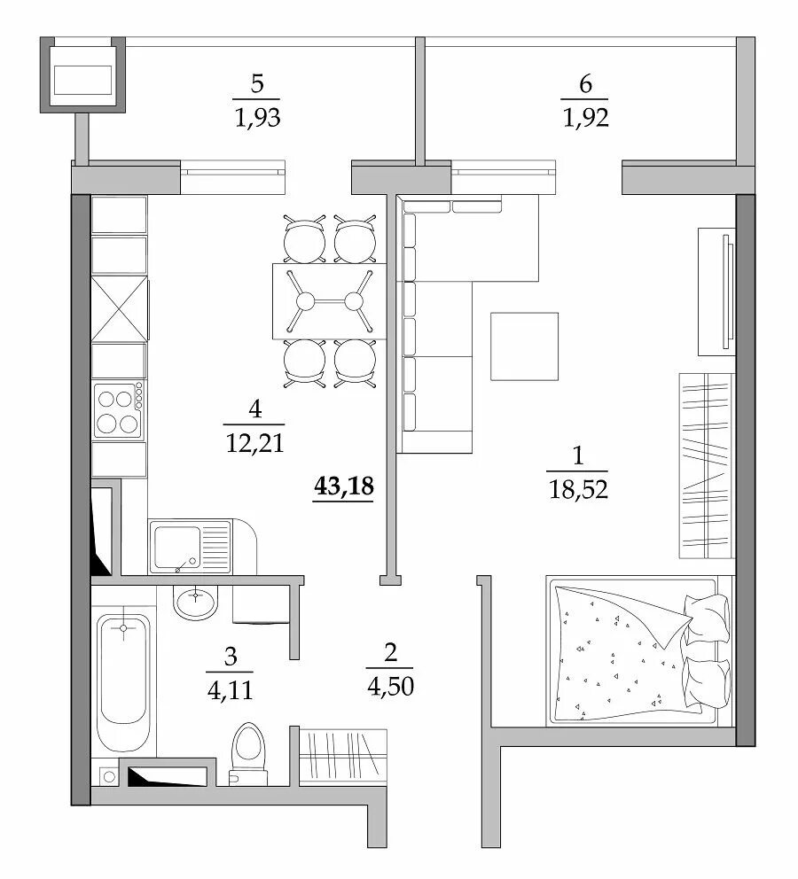 Квартира 34 кв м планировка 1-к квартира новострой Одесса: продажа $34731 tairova.inler.net id 47871