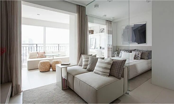 Квартира 35 кв дизайн Um apartamento com cômodos totalmente integrados Apartment design, Living room d
