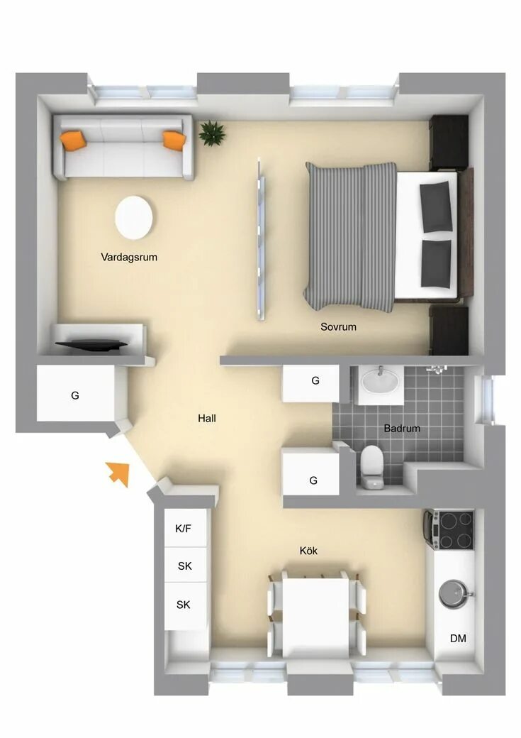 Квартира 35 кв м дизайн планировка Planète Déco - petite surface - Page 82 sur 216 Studio apartment layout, One bed