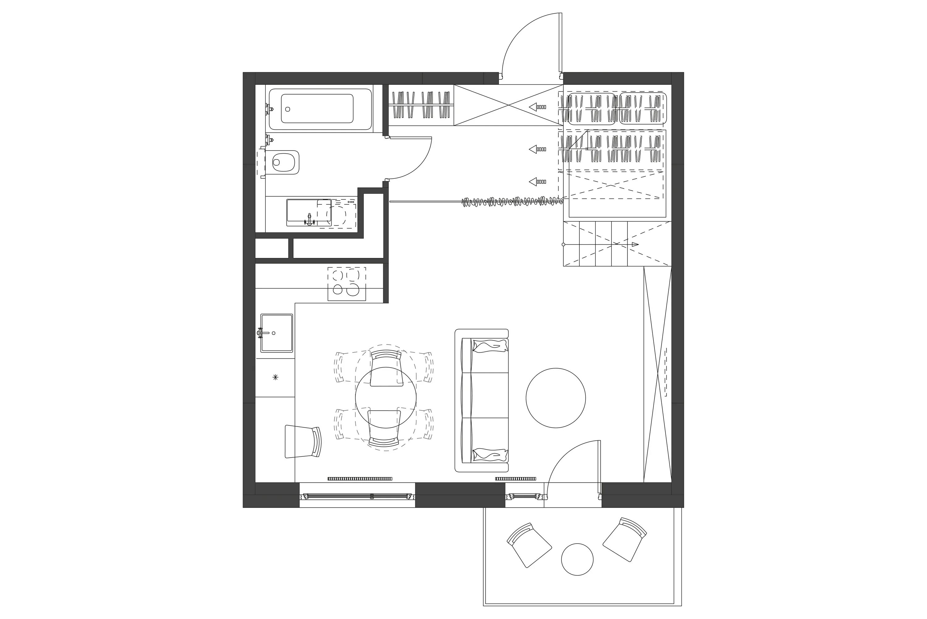 Квартира 35 метров планировка Flat 35 m² :: Behance