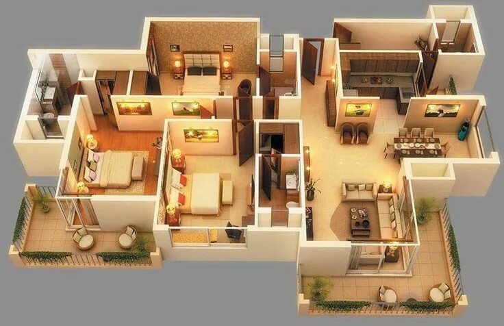 Квартира 4 спальни планировка Pin by Tiziana Pietro on For the Home House plans, House layout plans, House des