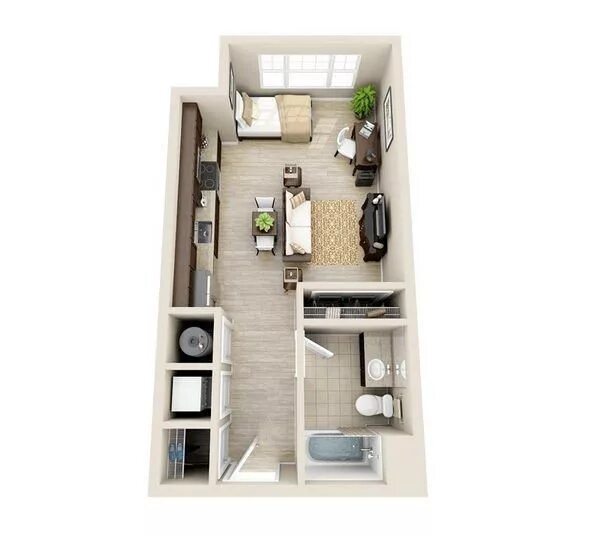 Квартира 5 кв м планировка 19 отличных планировок для маленьких квартир Apartment layout, Studio apartment 