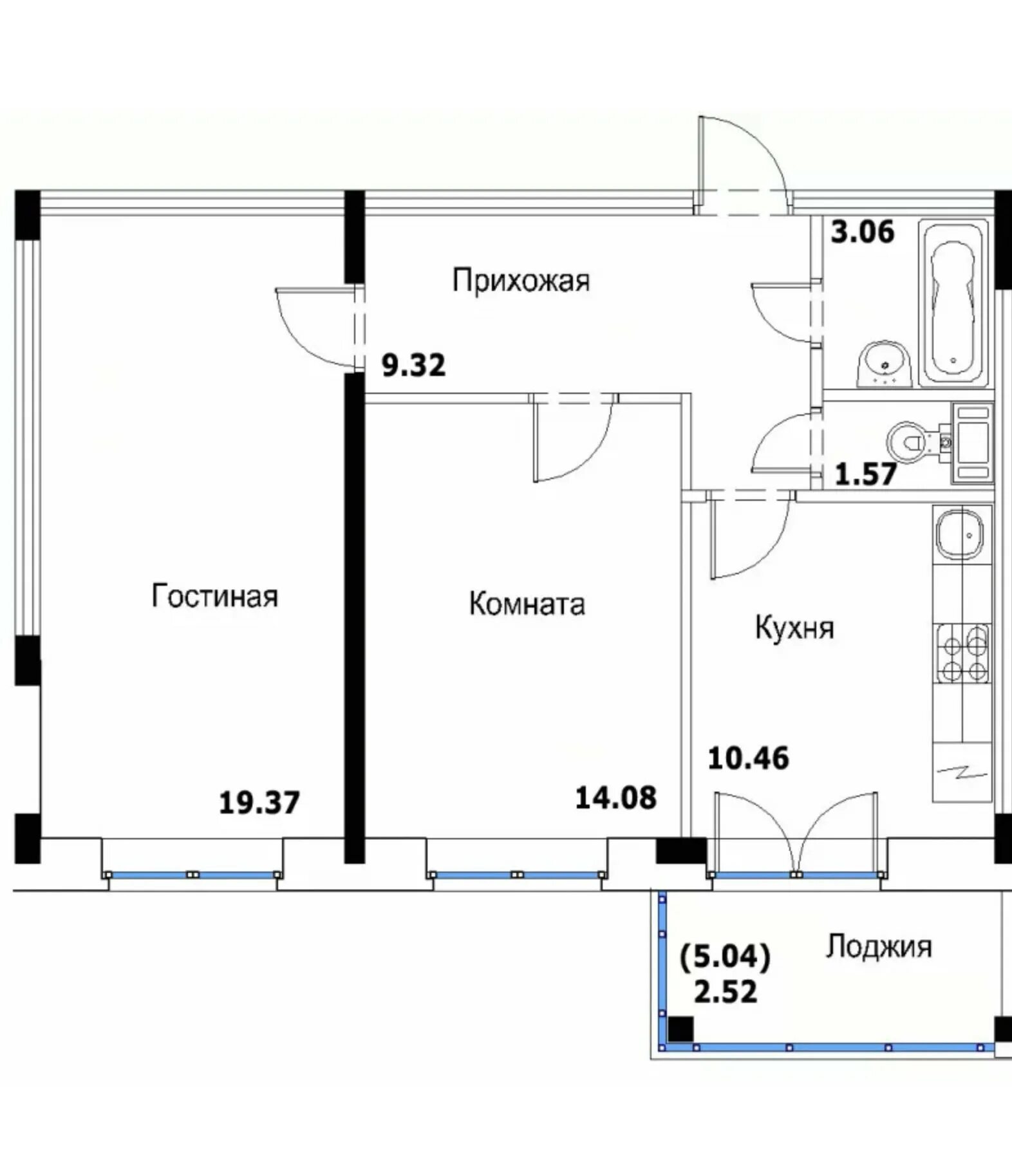 Квартира 54 кв м планировка 2 комнатная 2-комнатная квартира, 51 м2, на 11 этаже в аренду на длительный срок по цене 600