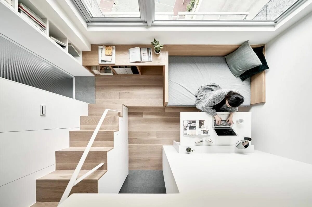 Квартира 6 фото Piano Studio Changes Its Tune To A 17.6 sqm Micro Flat In Taiwan Tiny apartment,