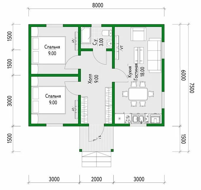 Квартира 7 на 7 планировка Pin on літній дім in 2024 Small modern house plans, House floor design, Tiny hou