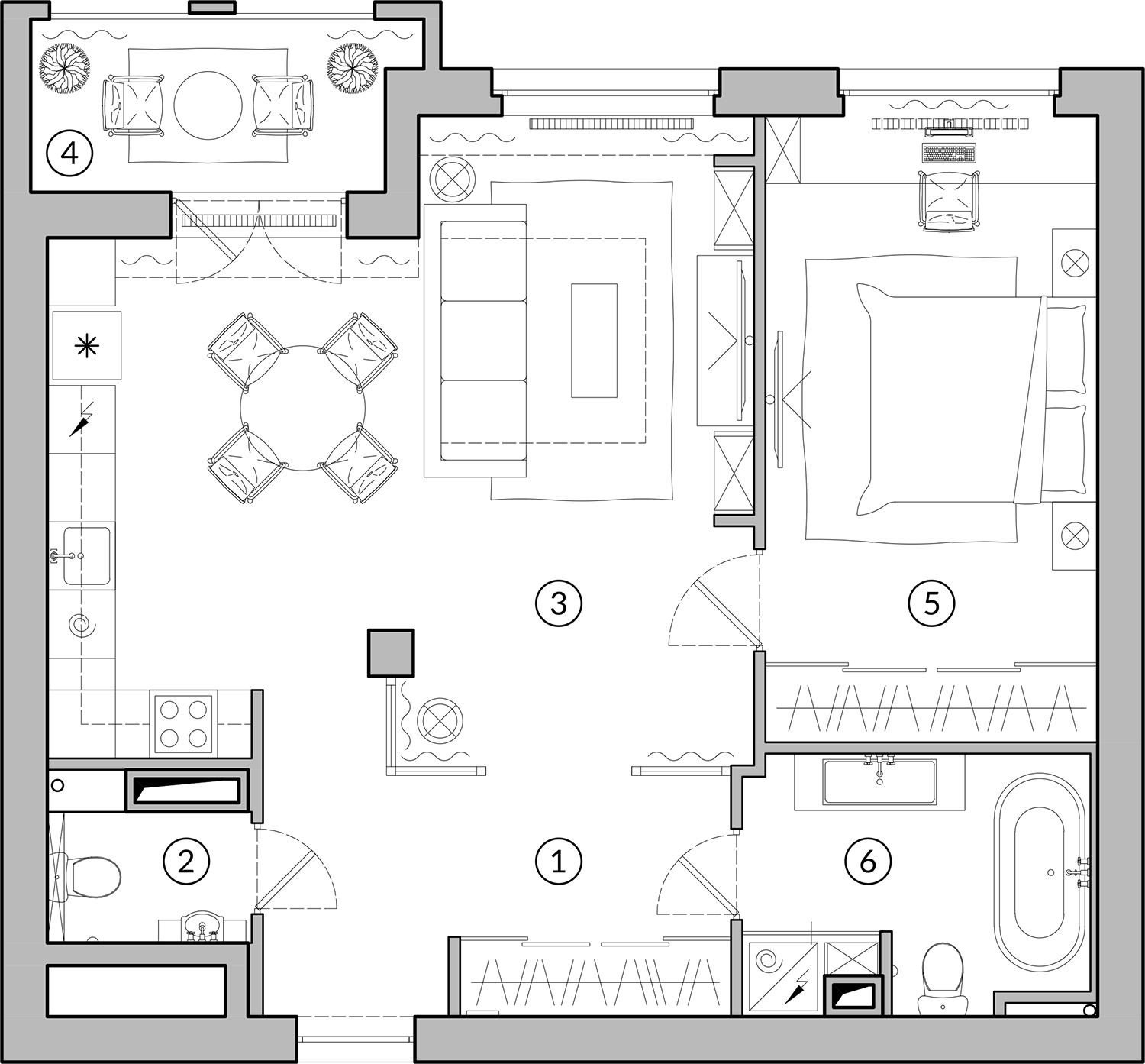 Квартира 70 кв м планировка Американская классика в квартире 70 м²