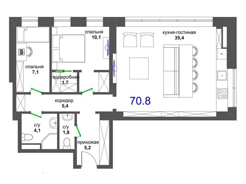 Квартира 70 кв м планировка Квартира 70 кв