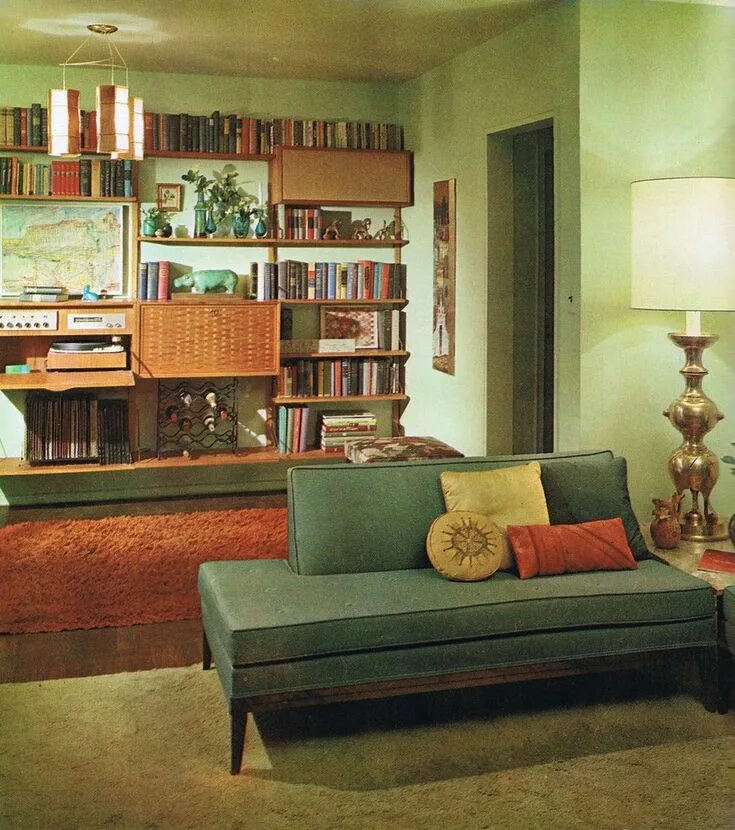 Квартира 80 годов интерьер Interior Decoration A to Z from Betty Pepis 1965 1960s living room, 60s interior