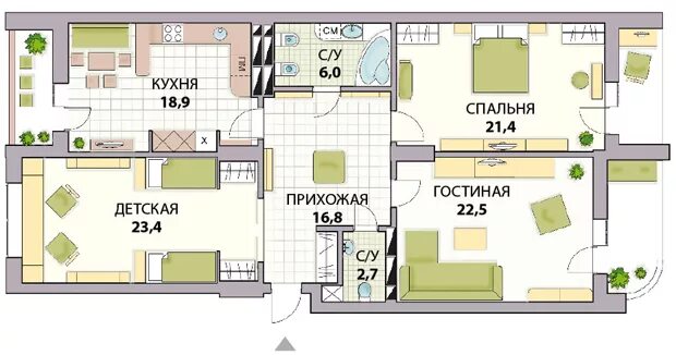 Квартира 90 кв м планировка muratordom.com.ua - LiveJournal