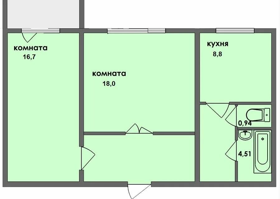 Квартира 97 серии планировка 2 комнатная Купить 2-Комнатную Квартиру Без Ремонта в 7-м микрорайоне (Челябинск) - предложе