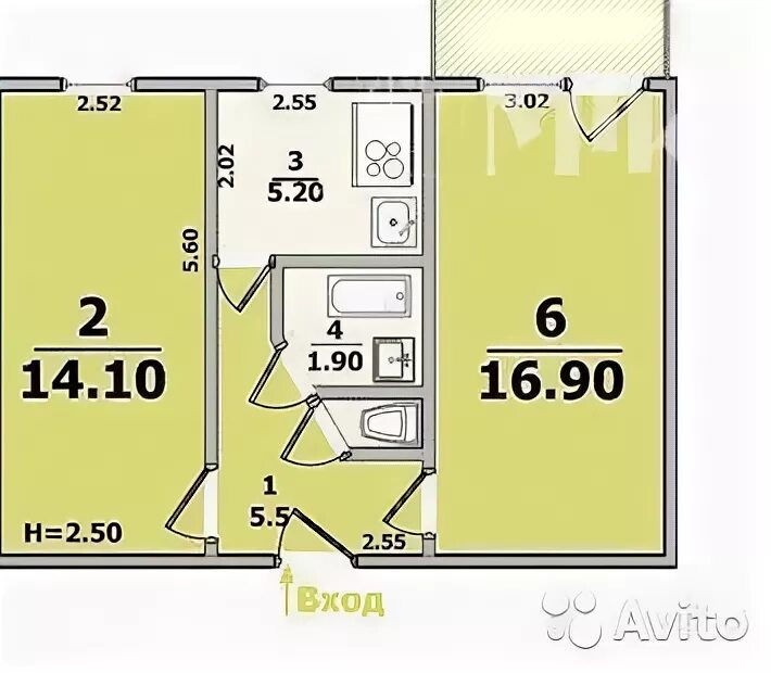 Квартира бабочка планировка 2 Продажа 2-комнатная квартира в Московской области - Московская область, Ленински