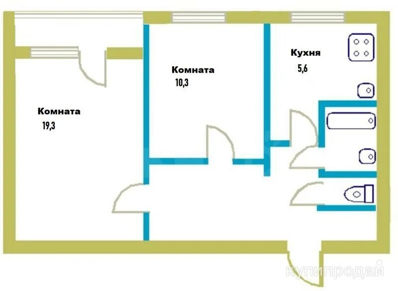 Квартира брежневка планировка пр.Космонавтов 58 - 2-к квартира, 48 м2, 3/5 эт. в Санкт-Петербурге