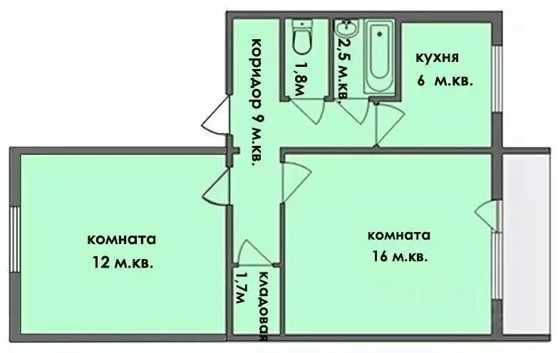 Квартира брежневка планировка 2 комнатная 2-к кв. Вологодская область, пос. Кувшиново ул. Майская, 18 (45.0 м), Купить ква