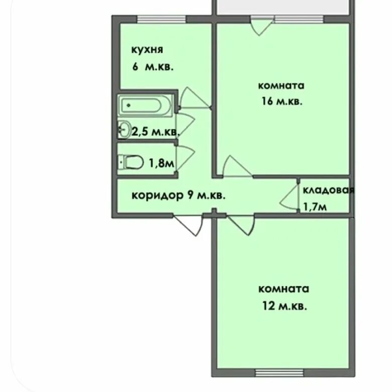 Квартира брежневка планировка 2 комнатная Квартира, 2 комнаты, 50 м² - купить в Армавире, цена 3 800 000 руб., истекает за