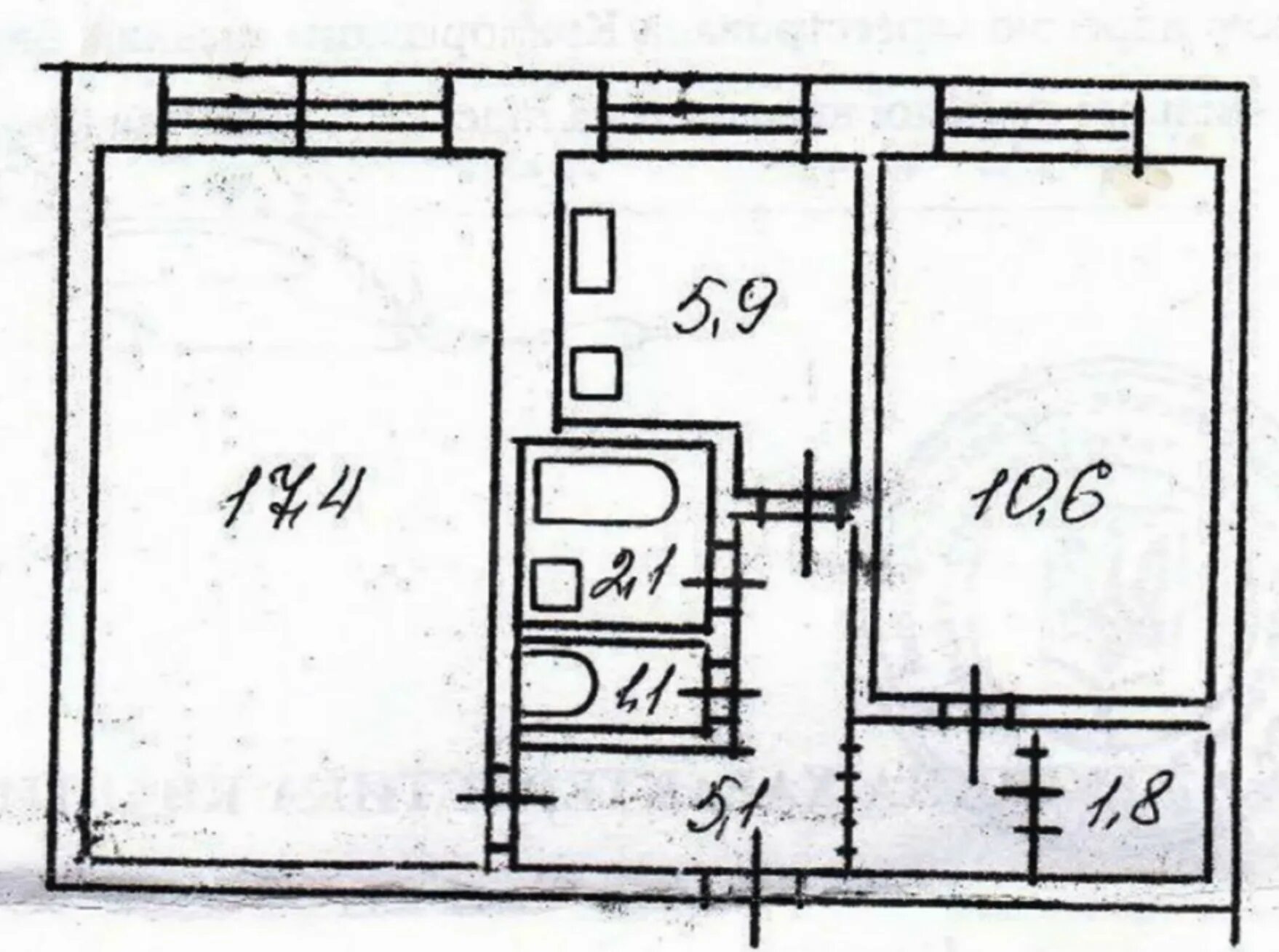 Квартира брежневка планировка Купить 2-комнатную квартиру, 43.8 м² по адресу Московская область, Ивантеевка, п