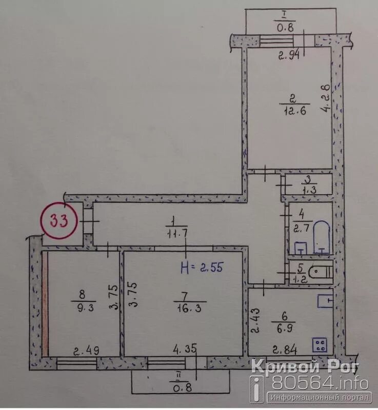 Квартира чешка планировка 2 Чешка планировка 3 комнаты MebelVin.ru